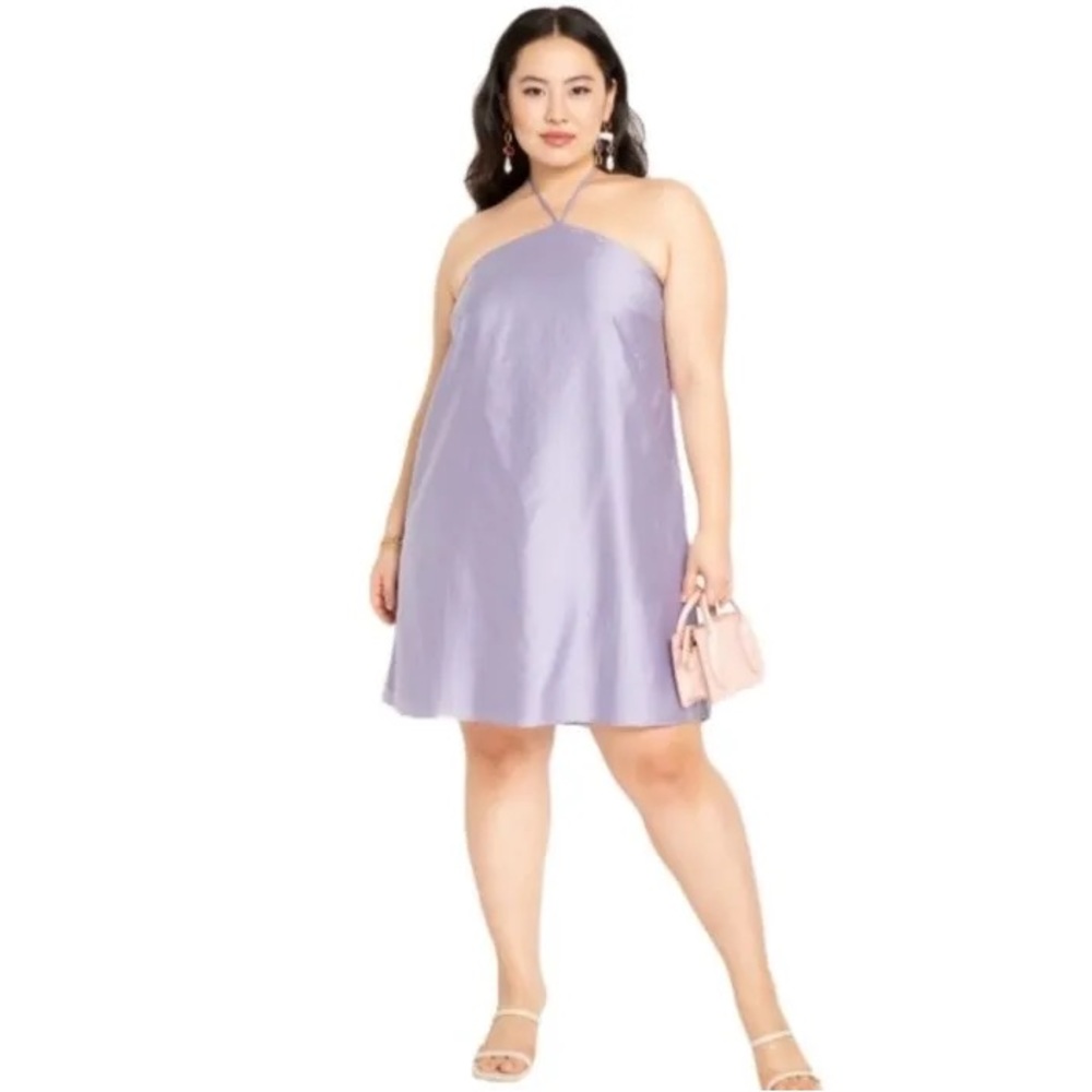 Eloquii Purple Halter Mini Dress